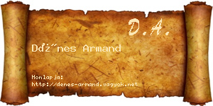 Dénes Armand névjegykártya